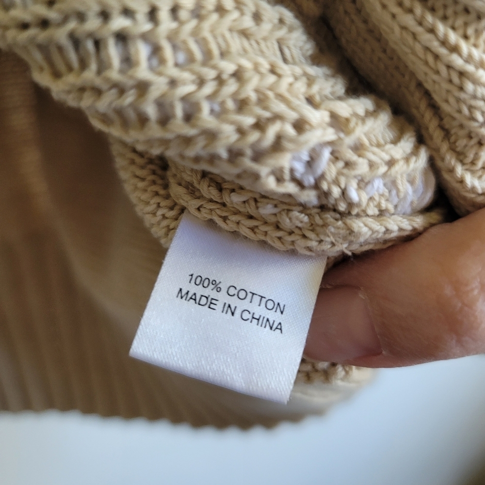 Tuckernuck, Miss Daisy Sweater, Tan/White,  Size Medium - Picture 7 of 10